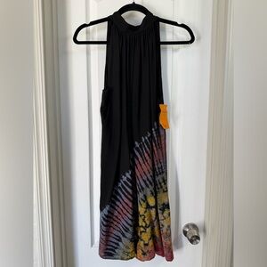 NWT Silly Yeti Imports (Nepal/Tibet) Handmade Black Tie Dye Halter Dress
